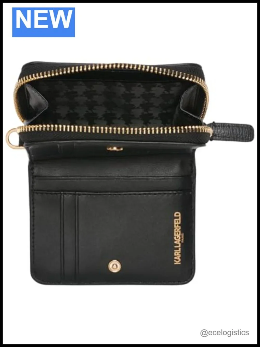 Genuine Leather Wristlet Wallet with Zipper Closure